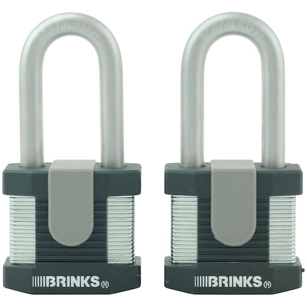 Brinks Keyed Alike Padlock, Laminated Steel, 50mm, High Security 2PK 672-52201 - main
